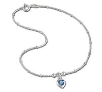 Silberdream Bracelet De Cheville Coeur Femme Bleu Bijoux 25cm Argent Sterling 925 Sdf2025b