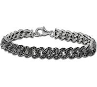 SilberDream Bracelet en argent massif 925 argent, noir Femme Bijoux SDA467S