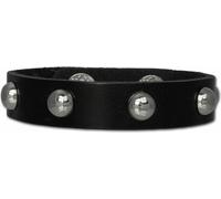 SilberDream Bracelet en cuir Bijoux de bras noir rivets métalliques Unie LAC561S