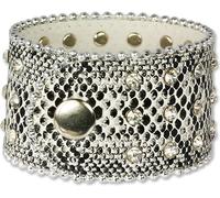 SilberDream Bracelet en cuir Bijoux de bras noir zirconium Femme LAP229S