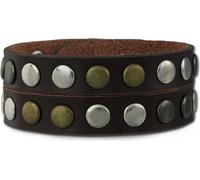 SilberDream Bracelet en cuir et acier inoxydable Bracelet en acier inoxydable brun Hommes LAP088B