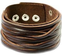 SilberDream bracelet en cuir -vachette tannée- bijoux brun hommes LA2249B