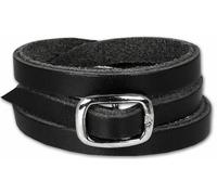 SilberDream bracelet en cuir -vachette tannée- bijoux noir hommes LA2219