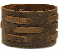 SilberDream bracelet en cuir -vachette tannée- brun foncé hommes LA1821