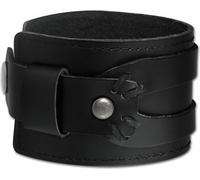 SilberDream bracelet en cuir -vachette tannée- noir antique hommes LA4293S
