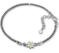 SilberDream Bracelet Femme Fleur Argent diamanté 18-21cm noirci SDA1198K