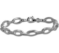 SilberDream Bracelet Femme Ovale 925 argent véritable 18,8cm blanc Bijoux de bras D2SDA449W