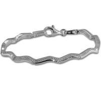 SilberDream Bracelet Femme Vague 925 argent véritable 18,5cm blanc Bijoux de bras D2SDA461W