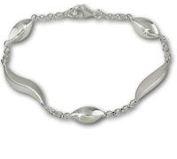 SilberDream Bracelet femme Wave argent sterling mat 19,5cm argent SDA410