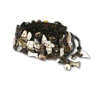 Silberdream Bracelet Marron Blanc Bijoux Pour Femme Tresse Pierre 18cm Sda020