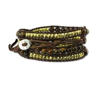 Silberdream Bracelet Oeil De Tigre Marron Femme Cuir - Cuir De Vachette Tannée - La2919b