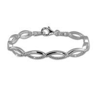 Silberdream Bracelet Ovale Blanc 18,5cm Bracelet Femme Argent Véritable 925 Sda460w