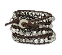 Silberdream Bracelet Perles En Métal Cuir Marron Cuir Femme - Cuir De Vachette - La2917w