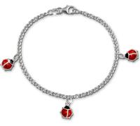 SilberDream Bracelet pour enfants 16cm rouge noir coccinelle 925 argent SDA012