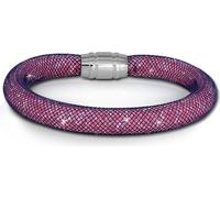 SilberDream Bracelet pour femme 20cm rose mini cristaux acier inoxydable nylon SDA050V0