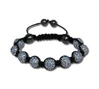 Silberdream Bracelet Shamballa Bijoux Blanc Femme 9 Zircones 18-23cm Sda921