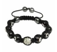 Silberdream Bracelet Shamballa Bijoux De Bras Blanc Boules Femme 18-23cm Sda927