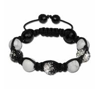 Silberdream Bracelet Shamballa Bijoux De Bras Blanc Boules Femme 18-23cm Sda929
