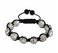 Silberdream Bracelet Shamballa Bijoux De Bras Blanc Pour Femme 10 Boules 18-23cm Sda922
