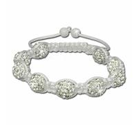 Silberdream Bracelet Shamballa Bijoux De Bras Blanc Pour Femme 9 Boules 18-23cm Sda930