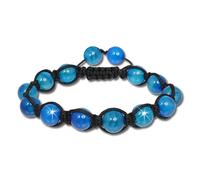 Silberdream Bracelet Shamballa Bijoux De Bras Bleu Boules Femme 18-23cm Sda917