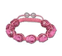 Silberdream Bracelet Shamballa Bijoux De Bras Rose Crâne Femme 18-23cm Sda920