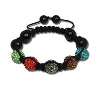 SilberDream Bracelet - Shamballa bracelet 5 scintillement boules zircon multicolore - Bracelet Femme et Hommes - SDA925