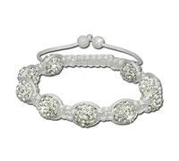 SilberDream Bracelet - Shamballa bracelet blanc avec 9 boules en zircon - Bracelet Femme et Hommes - SDA930