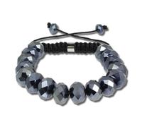 Silberdream Bracelet Shamballa Gris Bijoux De Bras Femme 18 Boules 18-23cm Sda912