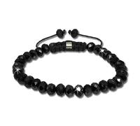 Silberdream Bracelet Shamballa Noir Bijoux Femme 34 Boules 18-23cm Sda911