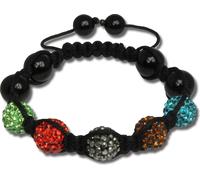 SilberDream Bracelet Shamballa pour femme 18-23cm multicolore avec 5 boules de zirconium SDA925
