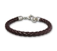 Silberdream Bracelet Tressé Marron Bracelet Homme Cuir Lap008b