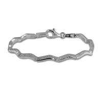 Silberdream Bracelet Vague Blanc 18,5cm Bracelet Femme Argent Véritable 925 Sda461w