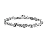 Silberdream Bracelet Vague Zircone Blanc Argent 925 18,5cm Femme Sda4807w