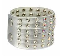 Silberdream Bracelet Zircone Argent Bracelet Femme Cuir Lac221k