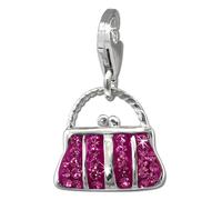 Silberdream Breloque De Sac Fuchsia Grand Pendentif Femme Argent 925 Zircone Gsc559p