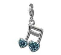 Silberdream Breloque Double Note Coeur Zircone Pendentif Charms Argent 925 Gsc553h