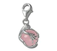 Silberdream Breloque Pendentif Argent 925 Boule Grenouille Rose Pierre Oeil De Chat Fc244p