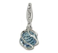 Silberdream Breloque Pendentif En Argent Véritable 925 Boule Bleue Zircone Aqua Fc200b