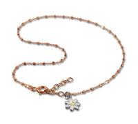 Silberdream Chaîne De Cheville Or Rose 333 Pour Femme Fleurs Argentées 27cm Sdf2204e