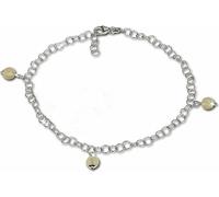 SilberDream Chaîne de cheville pour dames 25cm 925 argent sterling verre jaune boule SDF011Y
