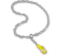 SilberDream Chaîne de cheville pour femme 25cm 925 argent véritable jaune blanc tong SDF002