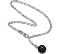SilberDream Chaîne de cheville pour femme 25cm argent 925 scintillant noir boule SDF010S