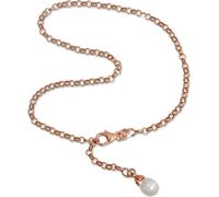 SilberDream Chaîne de cheville pour femme 26cm Argent 925 333 plaqué or rose Perle SDF0315E