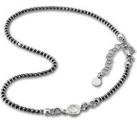 SilberDream Chaîne de cheville pour femme 27cm 925 argent scintillant noirci zirconia SDF2244K