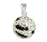 Silberdream Chaîne Pendentif Boule Argent Sterling 925 N/B Zircone Gsh302