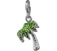 SilberDream Charm 3D palmier zircon vert clair Pendentif à breloques 925 argent D2GSC548L