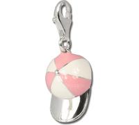 SilberDream Charm bracelet pendentif Base Cap rose argent 925 émail FC3134