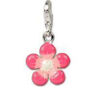 SilberDream Charm bracelet pendentif fleurette rose argent 925 émail FC3139