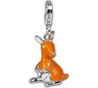 SilberDream Charm bracelet pendentif kangourou orange argent 925 émail FC614